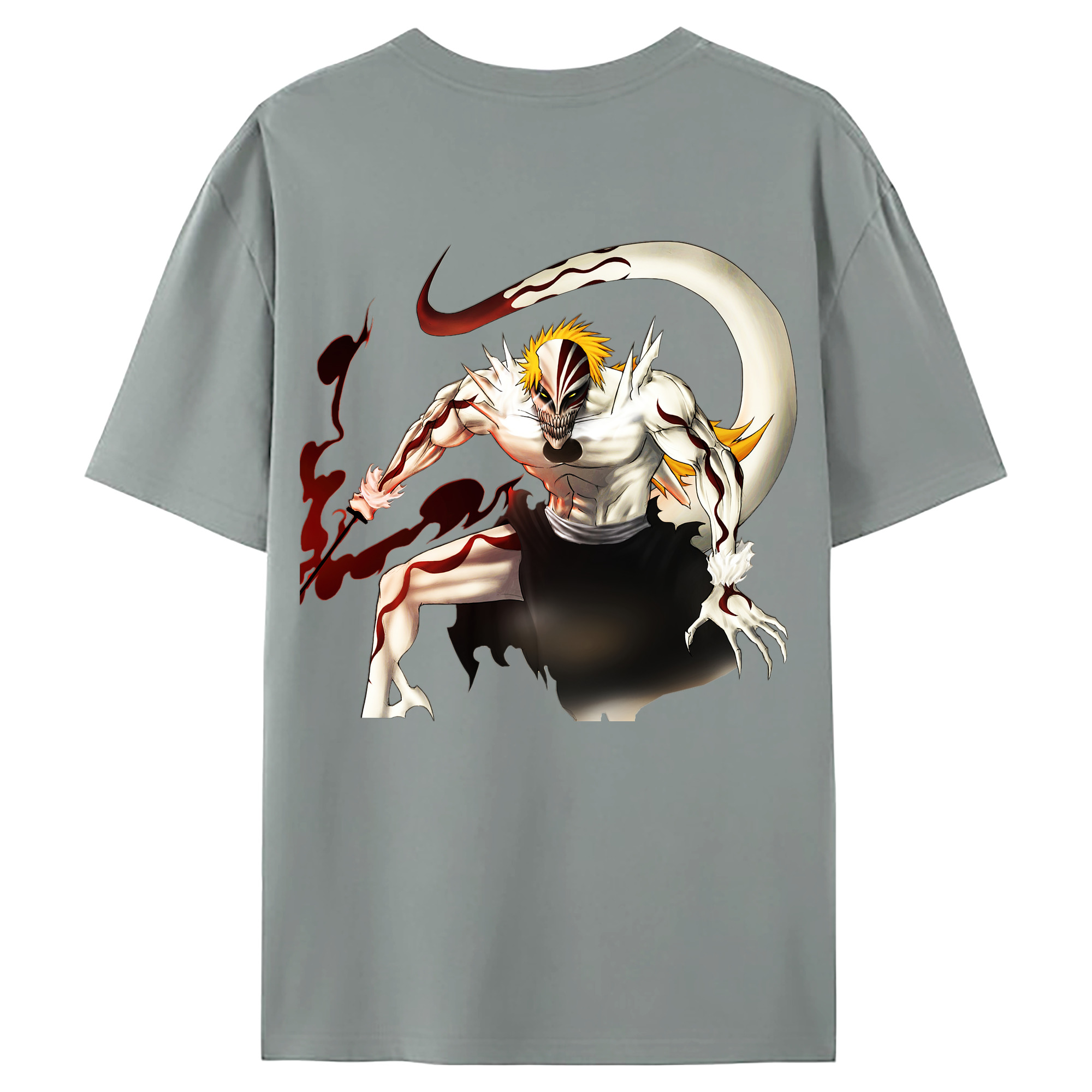 （画像用） ブリーチ 黒崎一護（くろさき いちご）BLEACH Kurosaki Ichigo 綿100％ メンズ半袖Tシャツ（バックプリント） 通気性